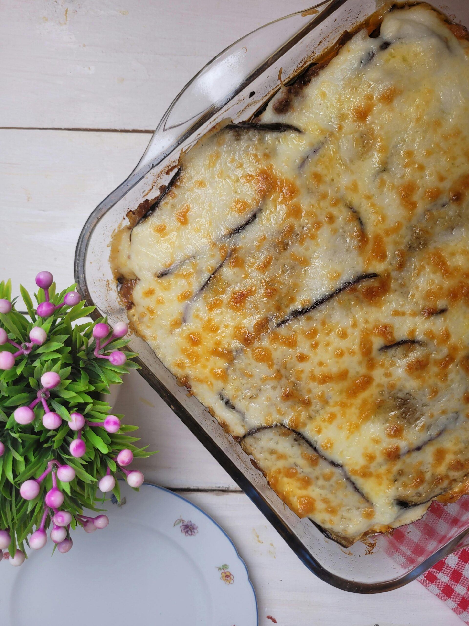 Groenten lasagne met geroosterde bloemkool